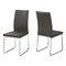 Monarch Specialties Dining Chair, Set Of 2, Side, Upholstered, Kitchen, Dining Room, Pu Leather Look, Grey, Chrome I 1094 - alternate 1
